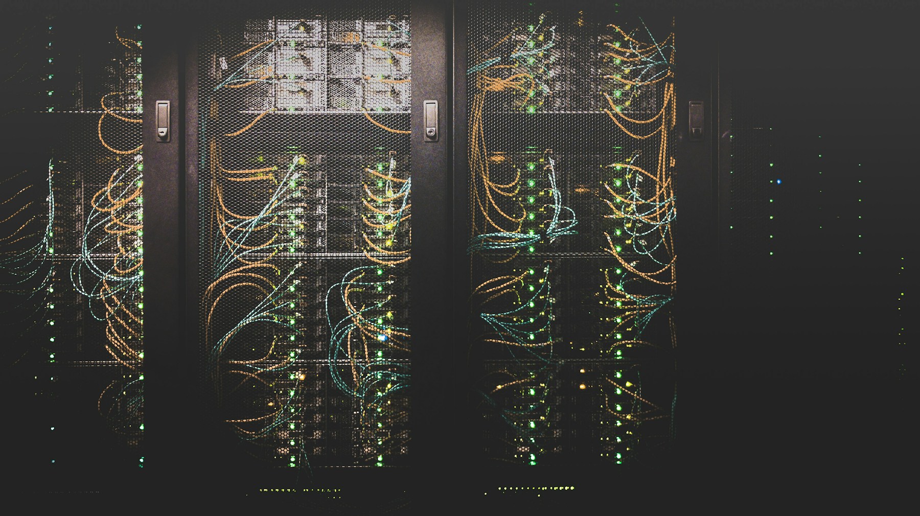 Illustrative photograph of connected data center infrastructure